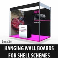 Shell Scheme Graphics For a 6m x 3m Space Hanging Wall Boards